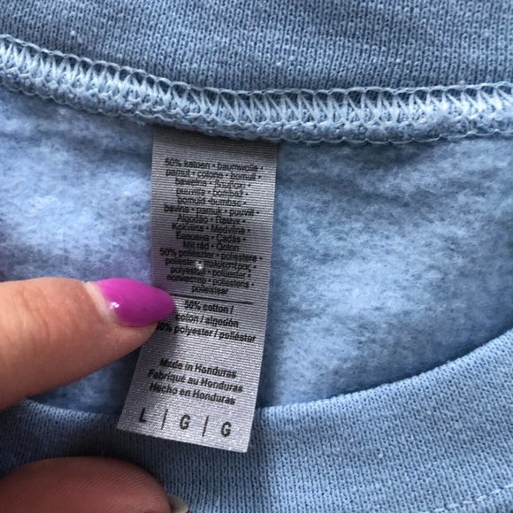 Ouija Oversized Sweatshirt Women's L Blue Pull Over LS Hello From Other Side - Picture 3 of 4